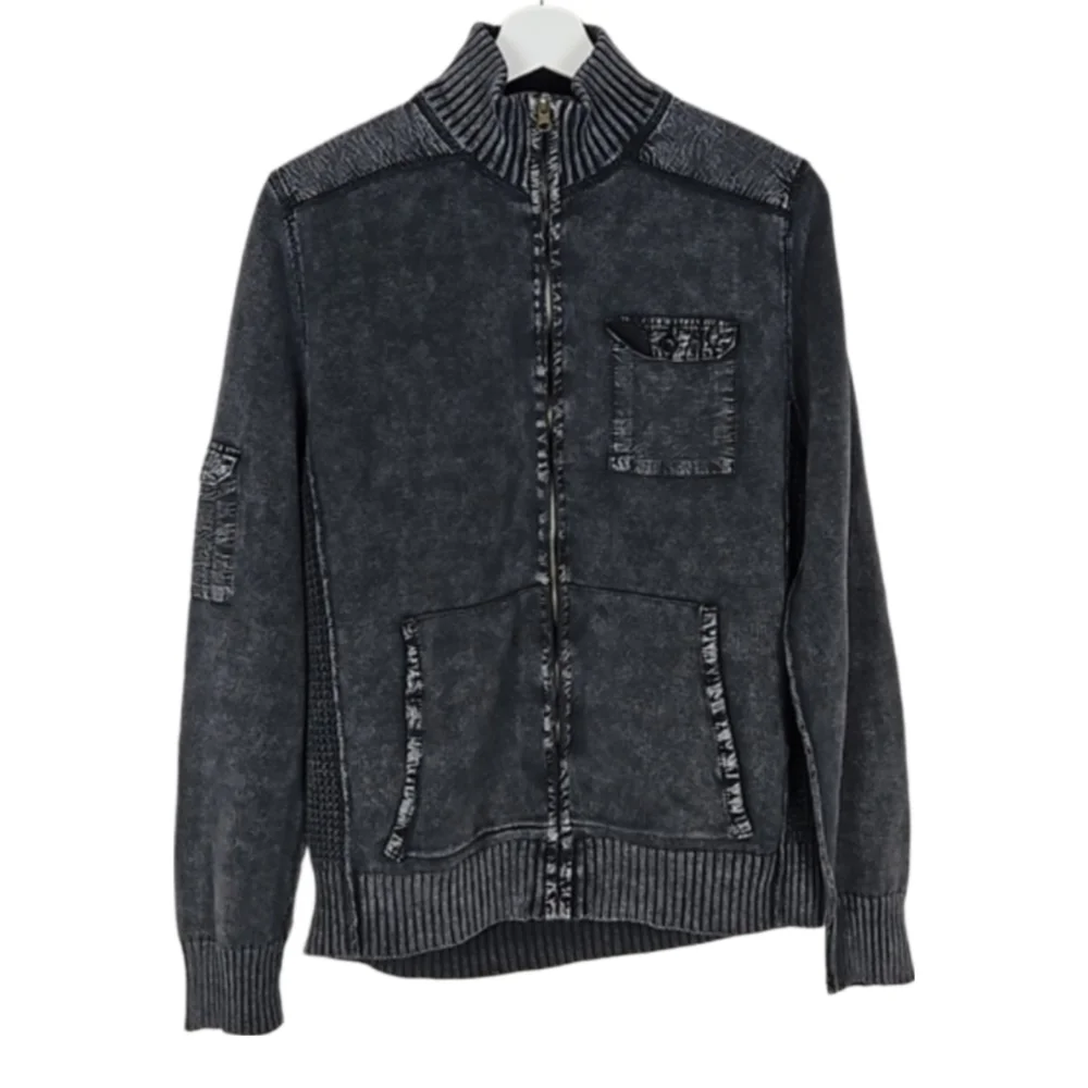 Alex Stevens Gray Cargo Zip Up Sweater with Pockets, M - Picture 5 of 5